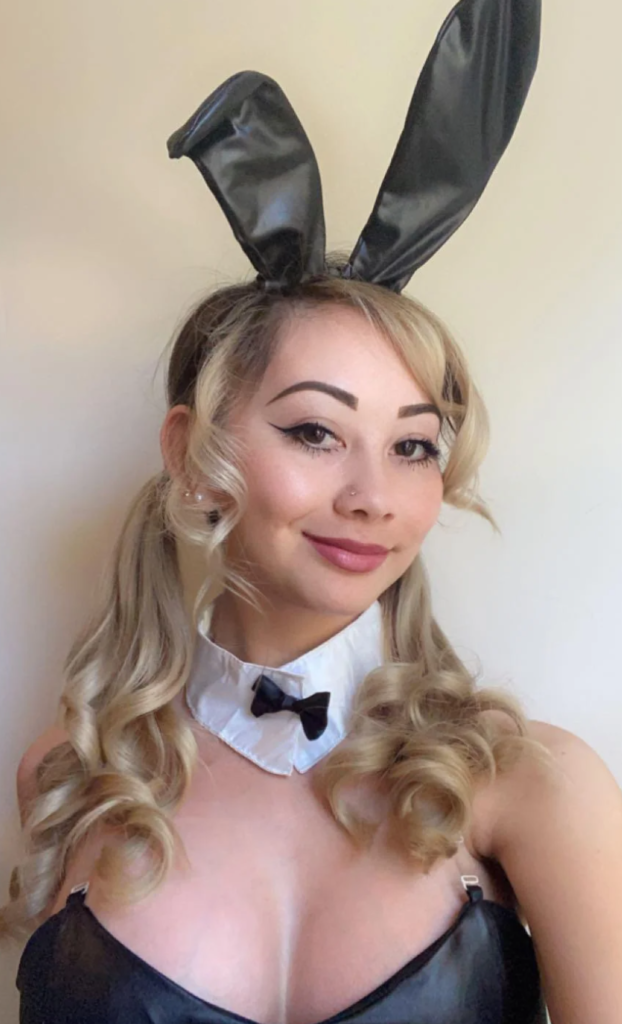 Sexy Photo of Blonde Asian OnlyFans Model Named baby ham - @bby_ham wearing bunny headband