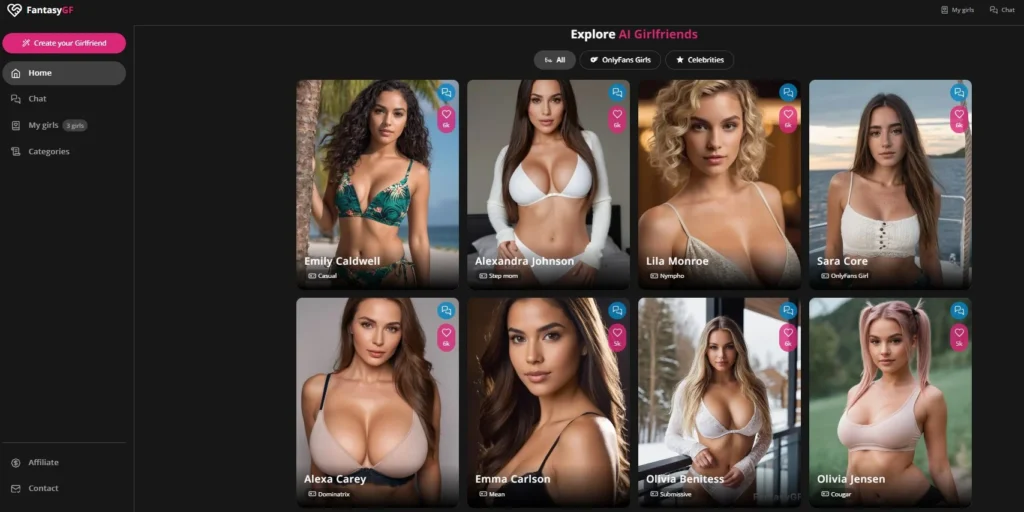  Chatbots de IA NSFW llamados FantasyGF.ai